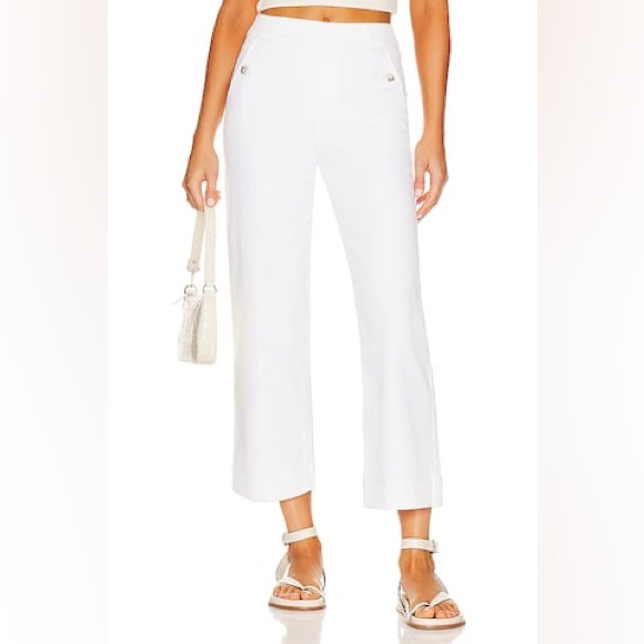 Spanx Stretch Twill Cropped Wide Leg Pant In Bright White Large